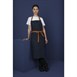 Delantal azul vaquero Southside Bistro con cordones color bronceado