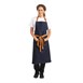 Delantal azul vaquero Southside Bistro con cordones color bronceado
