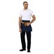 Delantal azul vaquero Southside Bistro con cordones color bronceado