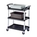 Carrito de servicio de 3 estantes negro Cambro