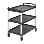 Carrito de servicio de 3 estantes negro Cambro grande