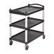 Carrito de servicio de 3 estantes negro Cambro grande