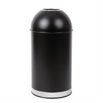Papelera bala de acero Bolero negra con tapa abierta de 40Ltr