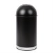 Papelera bala de acero Bolero negra con tapa abierta de 40Ltr