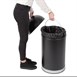 Papelera bala de acero Bolero negra con tapa abierta de 40Ltr