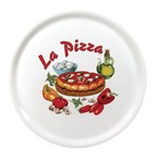 Plato para pizza de 310mm de porcelana Saturnia con decoración de pizza