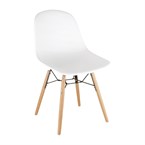 Silla Arlo Bolero de polipropileno blanca con patas de varilla (Juego de 2)
