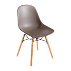 Silla Arlo Bolero de polipropileno café con patas de varilla (Juego de 2)