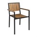 Silla con brazos de acero y madera acacia Bolero (Caja 4)