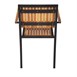 Silla con brazos de acero y madera acacia Bolero (Caja 4)