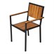 Silla con brazos de acero y madera acacia Bolero (Caja 4)