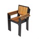 Silla con brazos de acero y madera acacia Bolero (Caja 4)