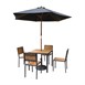 Mesa cuadrada de acero y madera de acacia Bolero de 800mm
