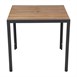 Mesa cuadrada de acero y madera de acacia Bolero de 800mm
