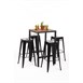 Mesa cuadrada para bar de acero y madera de acacia Bolero de 600mm