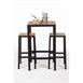 Mesa cuadrada para bar de acero y madera de acacia Bolero de 600mm