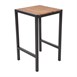 Mesa cuadrada para bar de acero y madera de acacia Bolero de 600mm