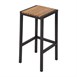 Taburetes de bar negros de acero y madera de acacia (Pa ck de 2)
