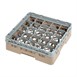 Bandeja Cambro Cam de 25 compartimentos de vidrio color beige de altura máxima de 92mm