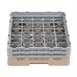 Bandeja Cambro Cam de 25 compartimentos de vidrio color beige de altura máxima de 133mm