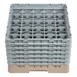 Bandeja Cambro Cam de 25 compartimentos de vidrio color beige de altura máxima de 298mm