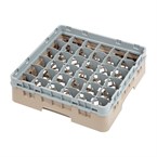 Bandeja Cambro Cam de 36 compartimentos de vidrio color beige de altura máxima de 92mm