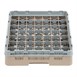 Bandeja Cambro Cam de 49 compartimentos de vidrio color beige de altura máxima de 92mm