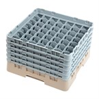 Bandeja Cambro Cam de 49 compartimentos de vidrio color beige de altura máxima de 257mm