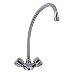 Grifo mezclador con pomos giratorios y caño