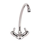 Grifo mezclador con pomos giratorios de 90° y caño