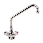 Grifo mezclador de uso intensivo de 19mm con pomos giratorios y caño