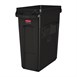 Contenedor Rubbermaid Slim Jim negro con canales de ventilación 60Ltr