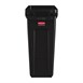 Contenedor Rubbermaid Slim Jim negro con canales de ventilación 60Ltr