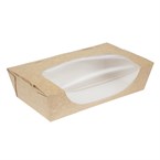 Envase reciclable para ensalada Colpac papel kraft plegable con ventanilla 1000ml (Caja 200)