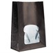 Bolsa reciclable para sándwich Colpac papel negra con ventanilla (Caja 250)