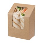 Caja compostable para wraps Colpac papel kraft plegable con ventanilla de acetato
