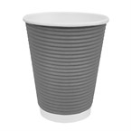 Vaso pared ondulada para bebidas calientes color carbón Fiesta 225ml (Caja 25)