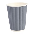Vaso pared ondulada para bebidas calientes color carbón Fiesta 340ml (Caja 500)