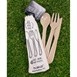 Juego cubertería de cáscara de arroz reutilizable - Cuchillo, tenedor, cuchara en bolsa de yute.
