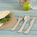 Juego cubertería de cáscara de arroz reutilizable - Cuchillo, tenedor, cuchara en bolsa de yute.