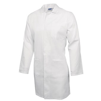 Bata de laboratorio unisex blanca
