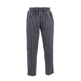Pantalón ancho chef Chef Works rayas blancas y negras