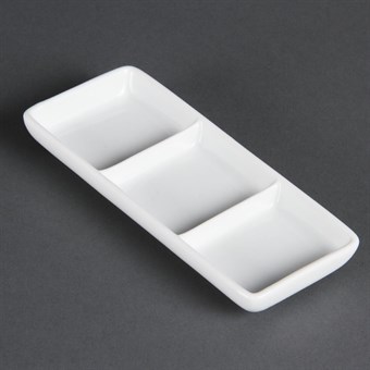 Plato con 3 huecos blanco Olympia