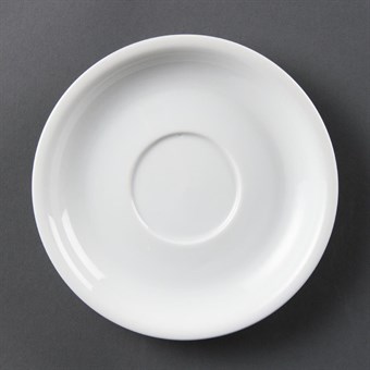 Platos de taza de capuchino blancos 160mm Olympia