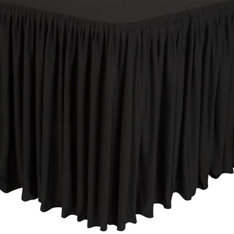 Mantel negro con faldón plisado