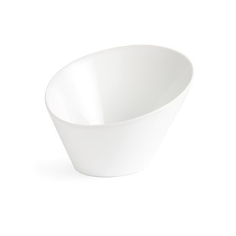 Cuencos inclinados ovalados Olympia blancos 133 x 154mm