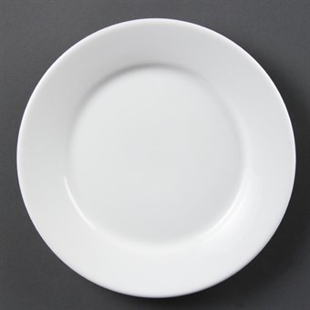 Platos llanos borde ancho Olympia blancos 230mm