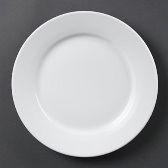 Platos llanos borde ancho Olympia blancos 250mm