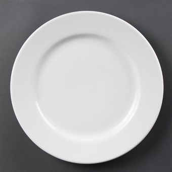 Platos llanos borde ancho Olympia blancos 310mm