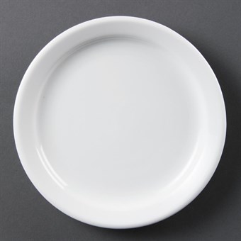 Platos llanos borde estrecho Olympia blancos 180mm
